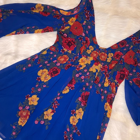 Free People | Penny Lover Mini Dress Cobalt Combo M - Picture 10 of 13